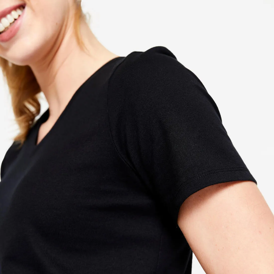 Women's V-Neck Cotton Fitness T-Shirt