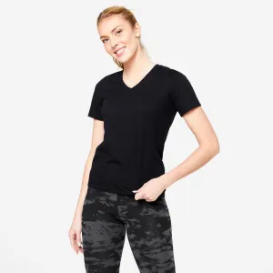 Women's V-Neck Cotton Fitness T-Shirt