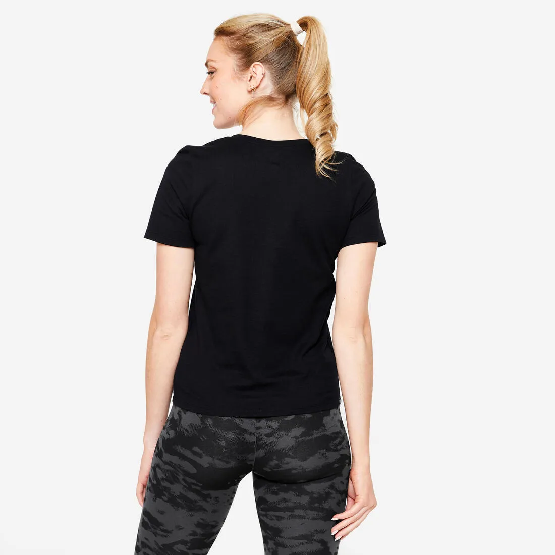 Women's V-Neck Cotton Fitness T-Shirt