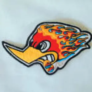 Wood Pecker Flames Patch – Iron-On