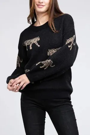 WT3081 Tiger Knitted Sweater Outerwear