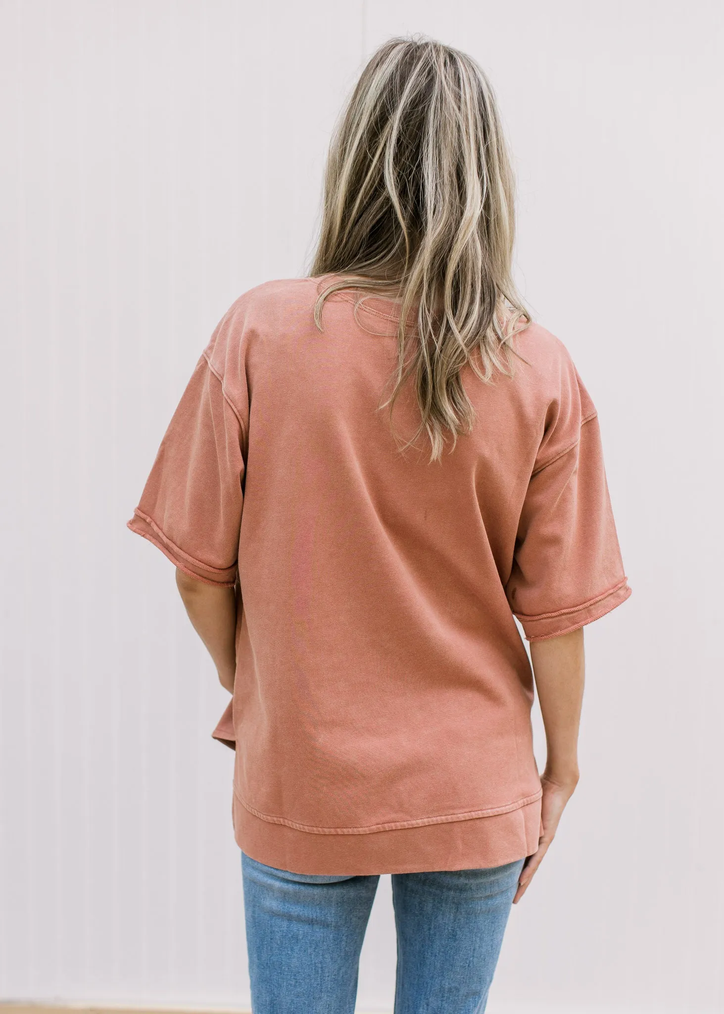 X Taupe Flower Top