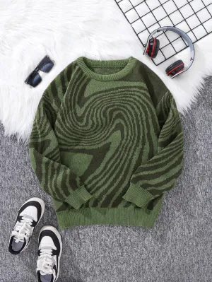 Y2K Abstract Lines Sweater