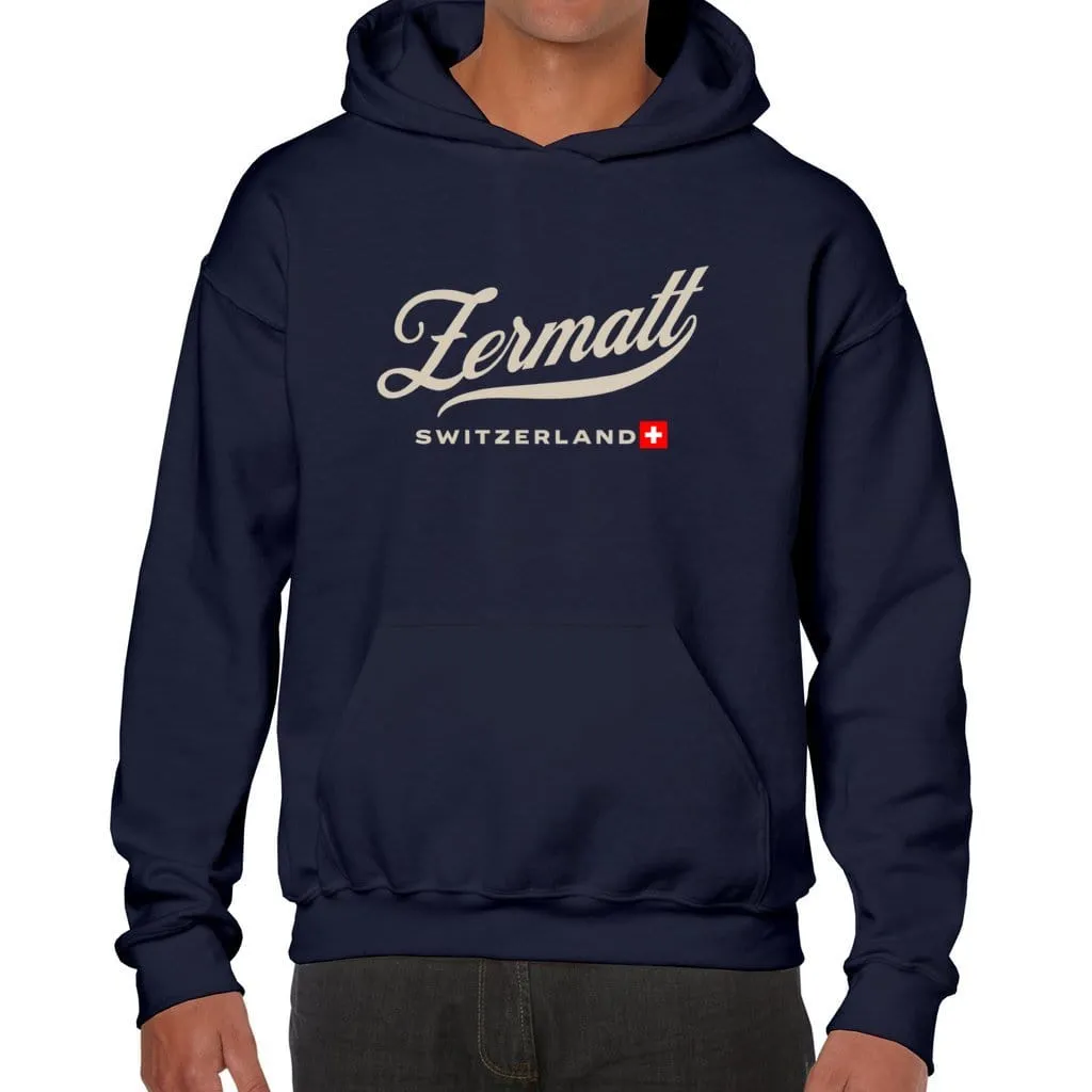 Zermatt, Switzerland. Minimal Vintage Handlettering Hoodie
