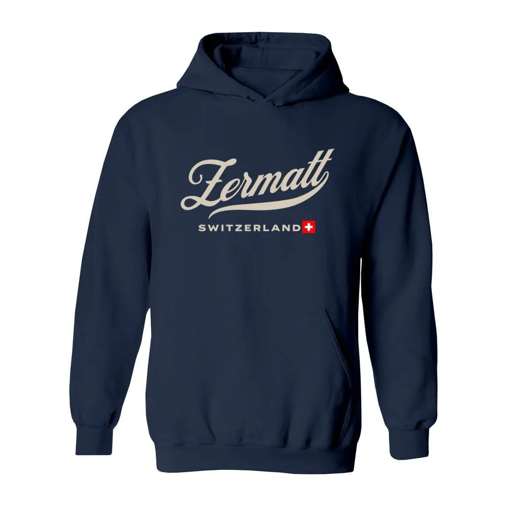 Zermatt, Switzerland. Minimal Vintage Handlettering Hoodie