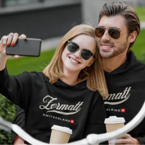 Zermatt, Switzerland. Minimal Vintage Handlettering Hoodie