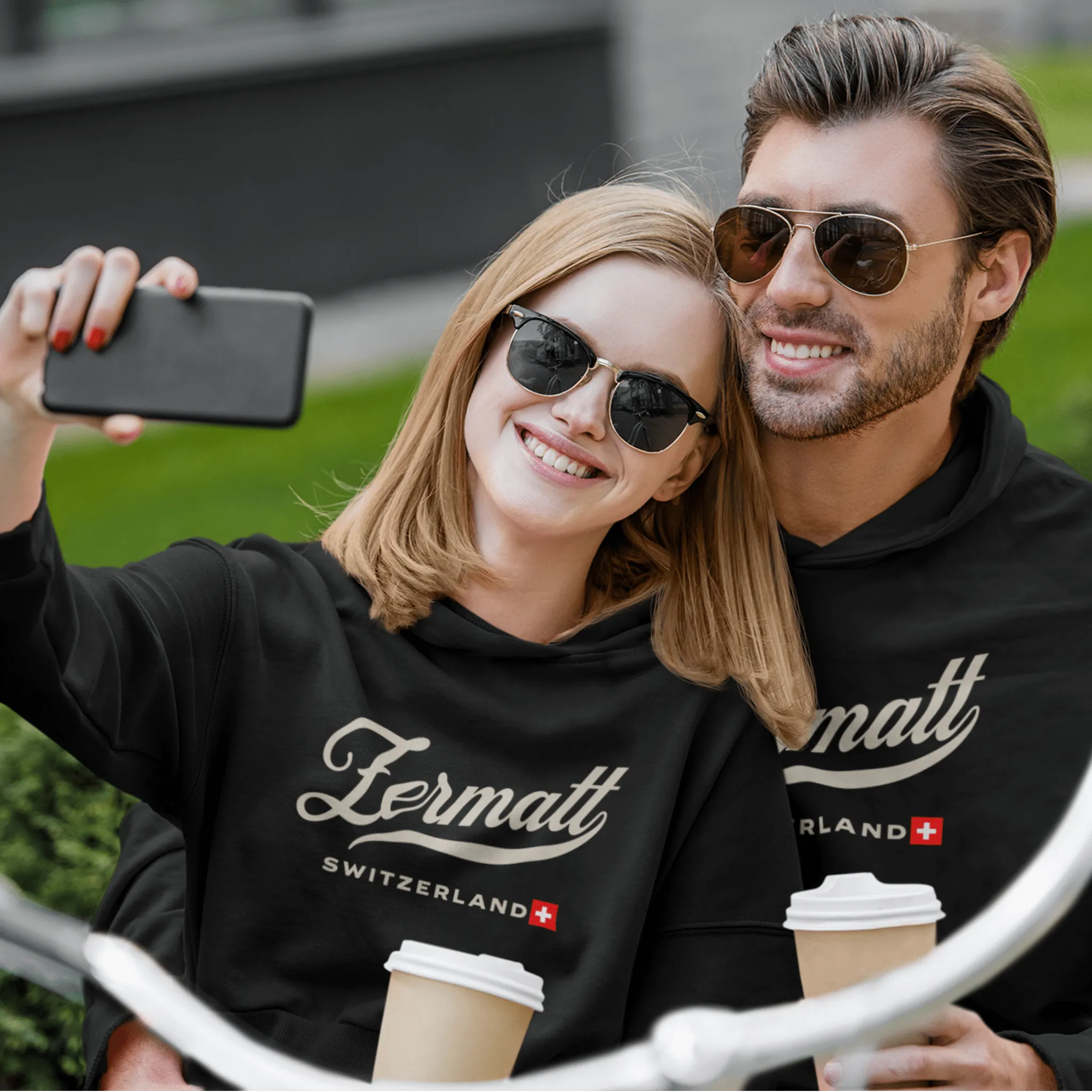 Zermatt, Switzerland. Minimal Vintage Handlettering Hoodie