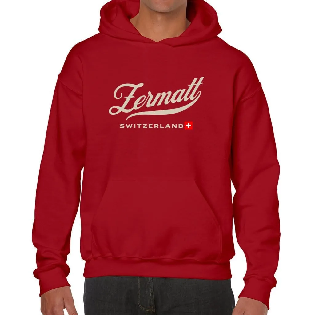 Zermatt, Switzerland. Minimal Vintage Handlettering Hoodie
