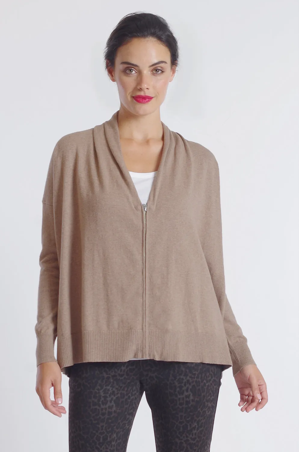 Zip Front Pocket Cardigan: FINAL SALE