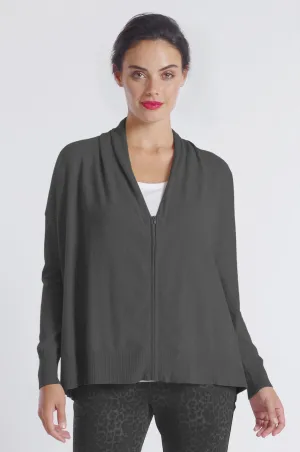 Zip Front Pocket Cardigan: FINAL SALE