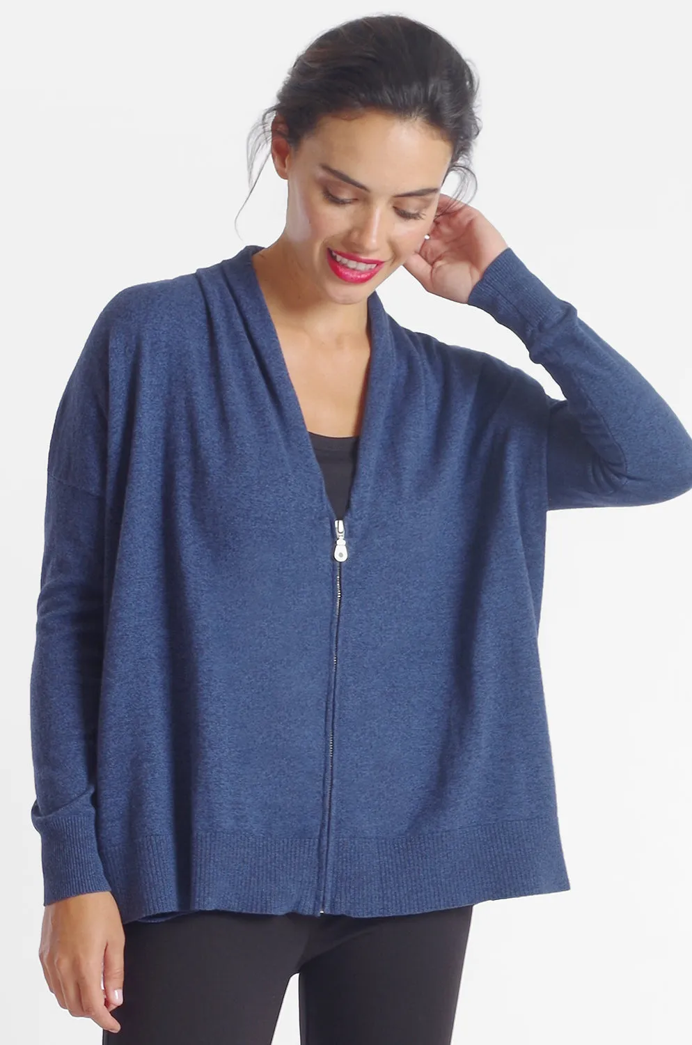 Zip Front Pocket Cardigan: FINAL SALE