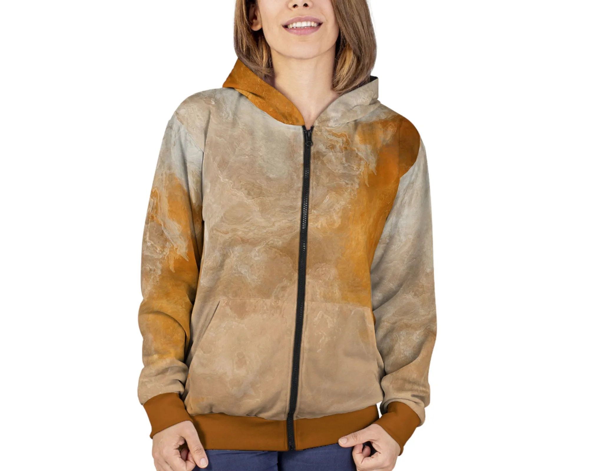 Zip Hoodie, Evening Gold