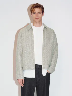 Zip Up Front Herringbone Jackets