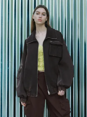 Zip Up Front Lapel Jackets