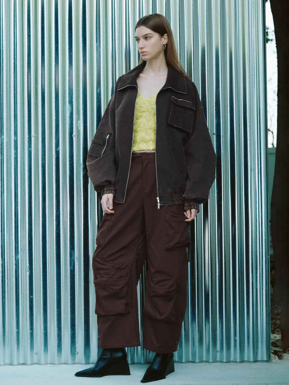 Zip Up Front Lapel Jackets