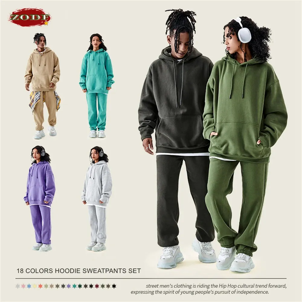ZODF Casual Winter Fleece Solid Hoodies