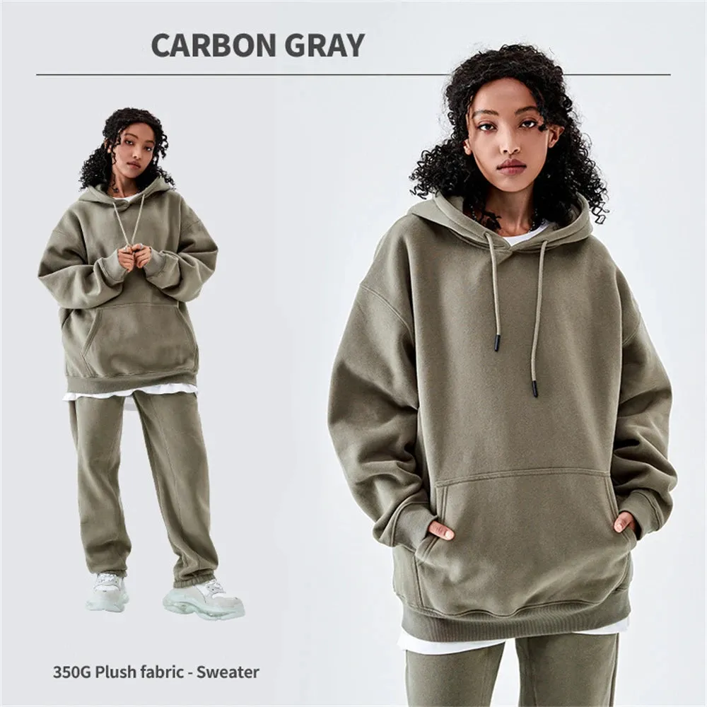 ZODF Casual Winter Fleece Solid Hoodies