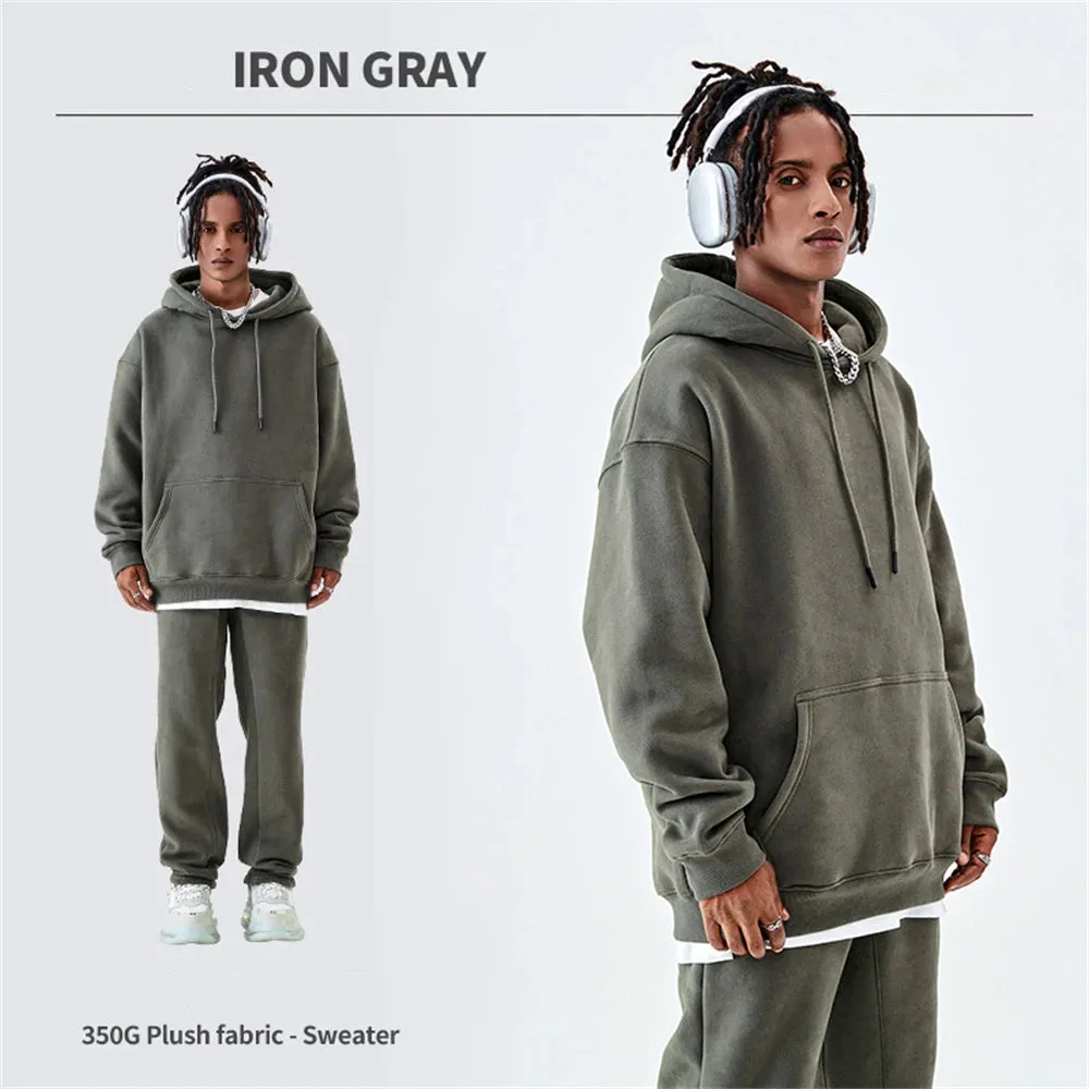 ZODF Casual Winter Fleece Solid Hoodies