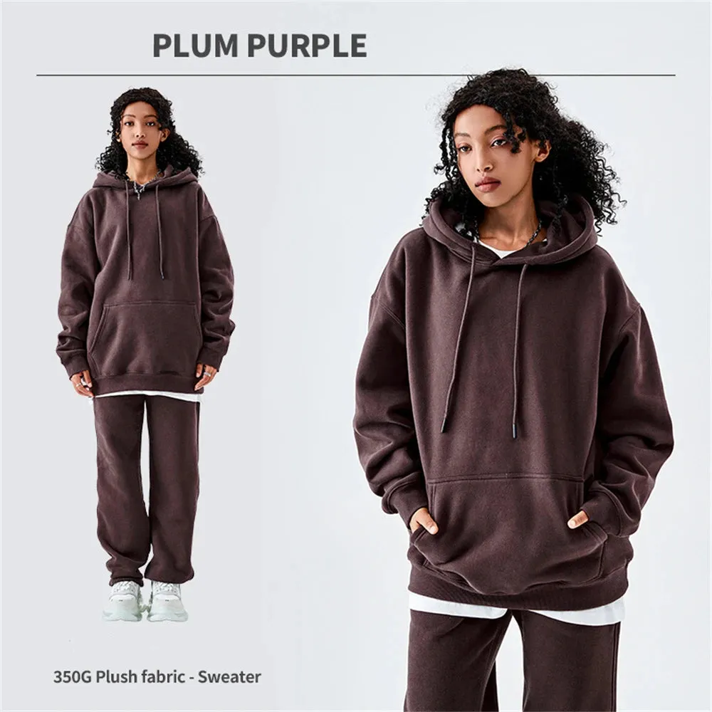 ZODF Casual Winter Fleece Solid Hoodies