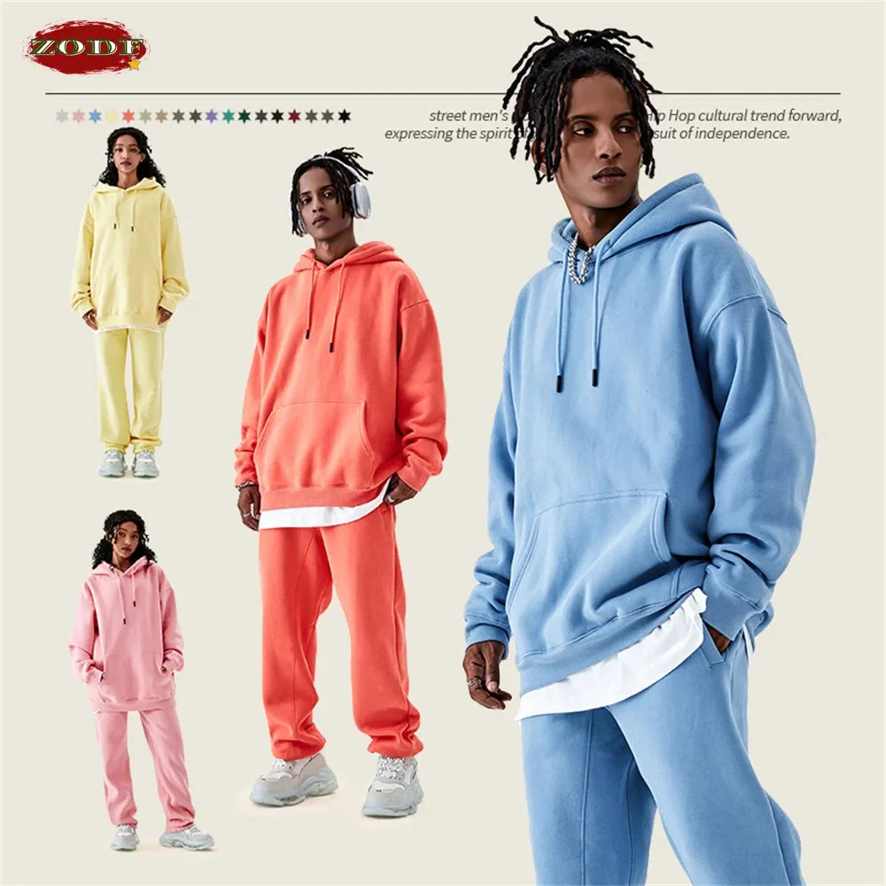 ZODF Casual Winter Fleece Solid Hoodies