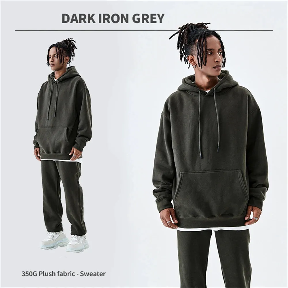 ZODF Casual Winter Fleece Solid Hoodies