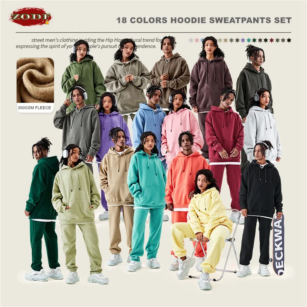 ZODF Casual Winter Fleece Solid Hoodies