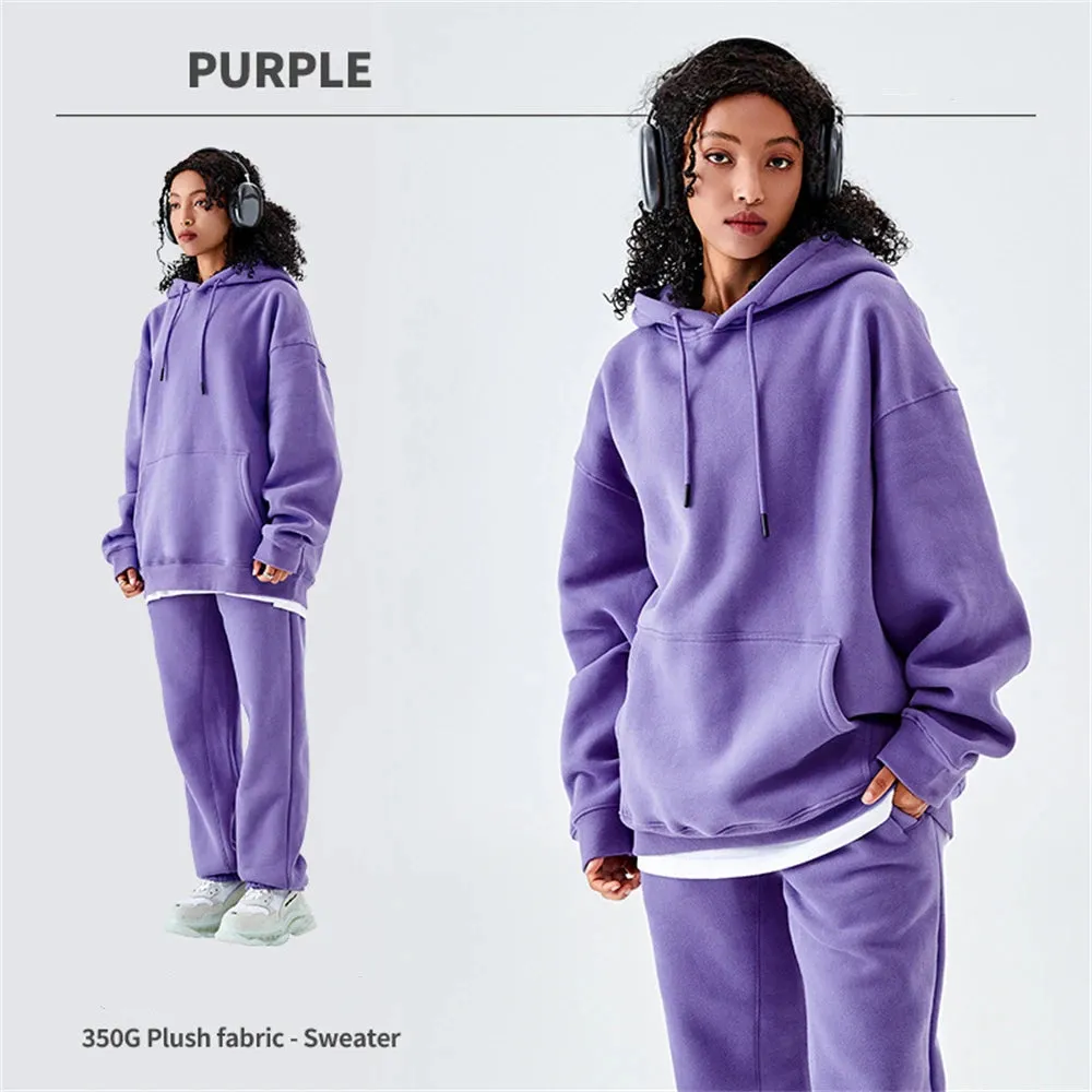 ZODF Casual Winter Fleece Solid Hoodies